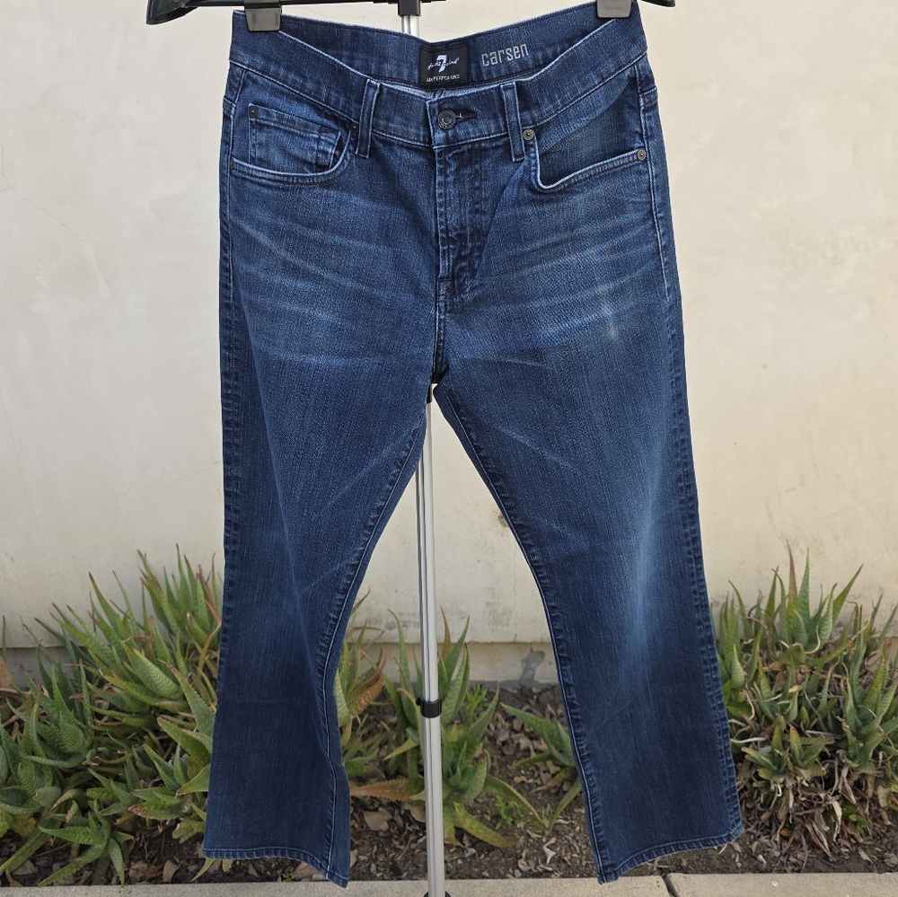 7 For All Mankind Luxe Performance Carsen Blue Jeans